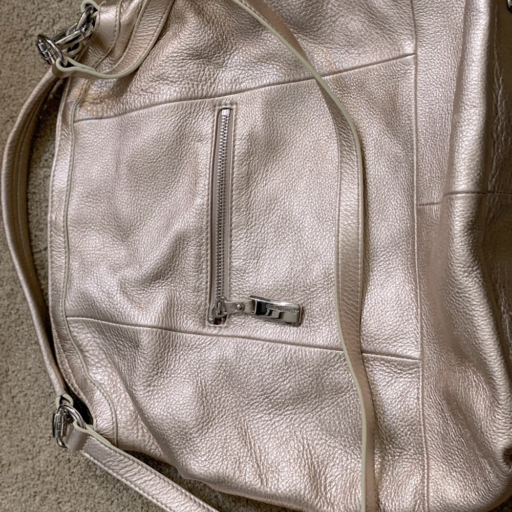 Rose gold leather purse